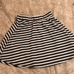 Black and White Striped Skirt
